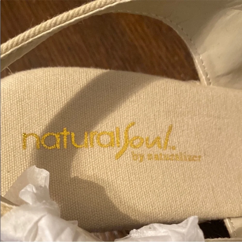 Natural Soul Women's Cream Espadrille Sandals with Slingback and Bow
